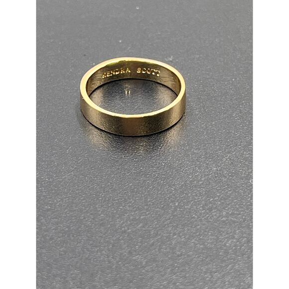 Kendra Scott Designer Gold Plated Polished Ring Minimalist Wedding Band - Picture 6 of 10